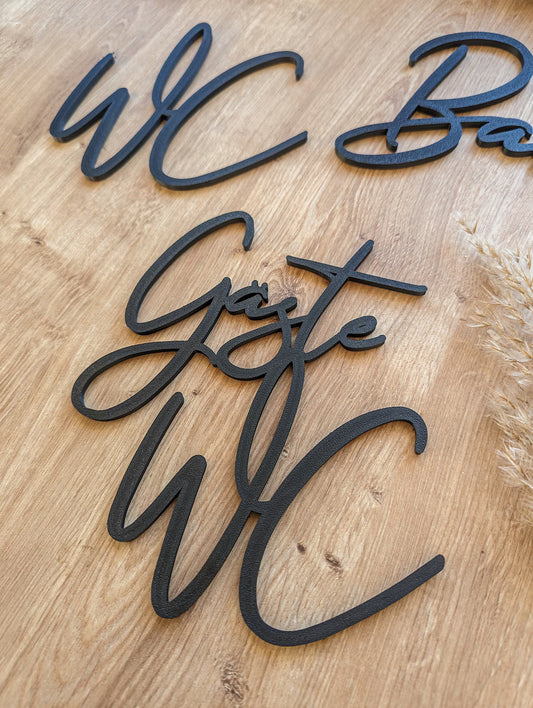 Türschild WC, Bad, Gäste WC