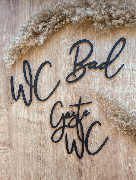 Türschild WC, Bad, Gäste WC