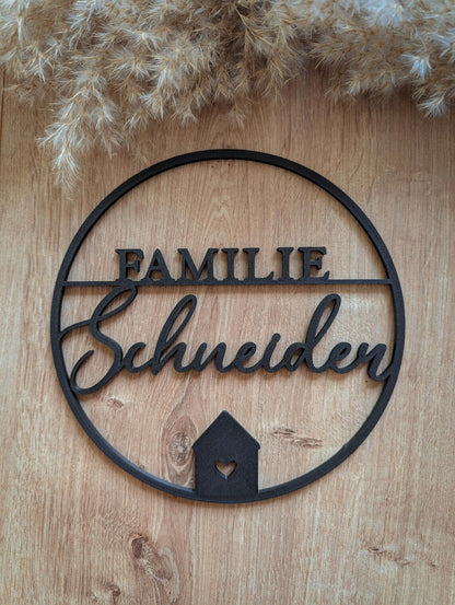 Personalisiertes Türschild mit Familienname – Haus