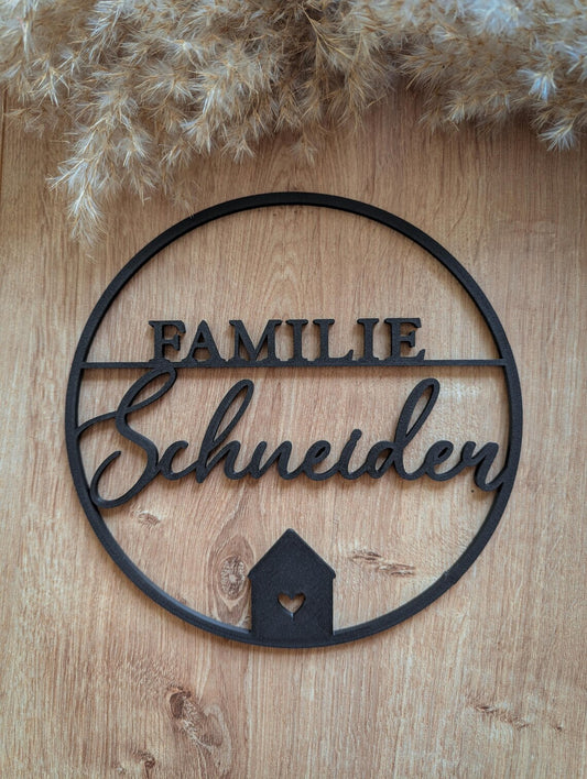 Personalisiertes Türschild mit Familienname – Haus