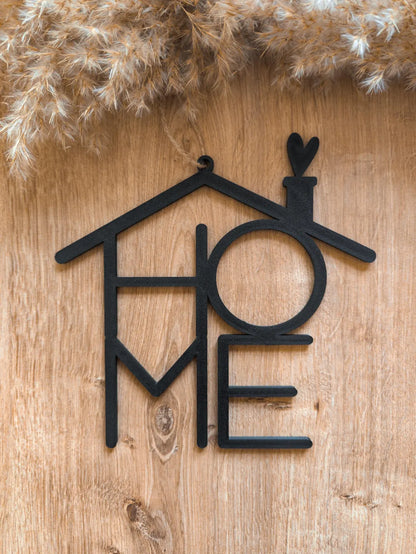 Türschild HOME Modern als Haus
