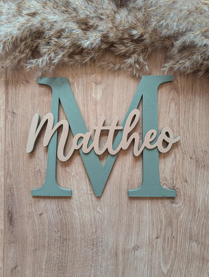 Türschild Kinderzimmer personalisiert mit Name, zweifarbig