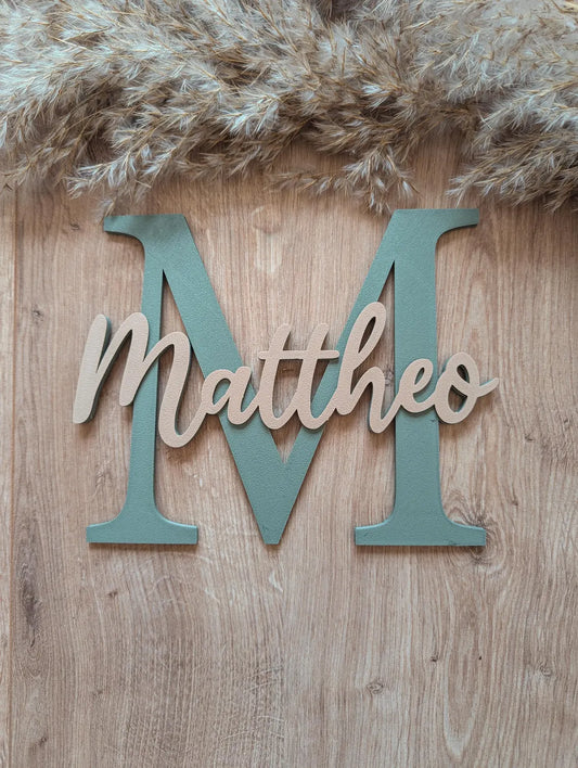 Türschild Kinderzimmer personalisiert mit Name, zweifarbig