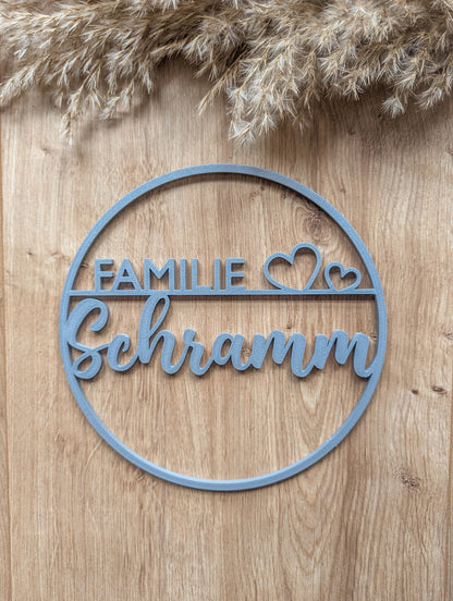 Personalisiertes Türschild Familie mit Familienname für die Haustür