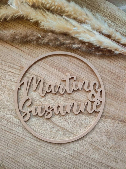 Personalisiertes Türschild mit zwei Namen