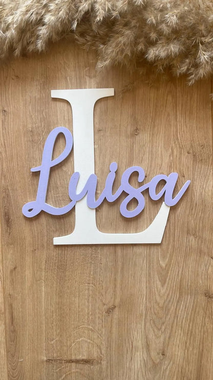 Türschild Kinderzimmer personalisiert mit Name, zweifarbig