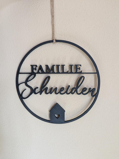 Personalisiertes Türschild mit Familienname – Haus