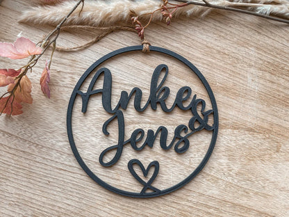 Personalisiertes Türschild mit zwei Namen