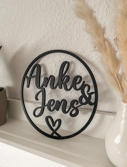 Personalisiertes Türschild mit zwei Namen