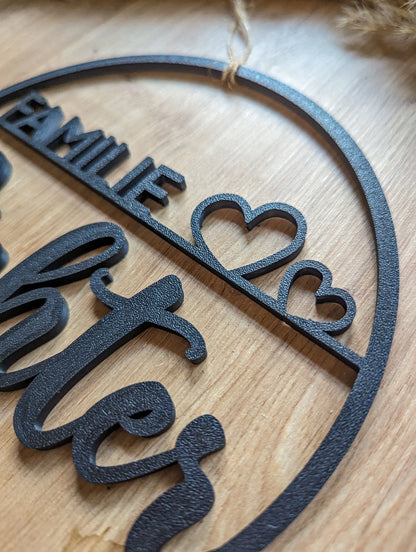 Personalisiertes Türschild Familie mit Familienname für die Haustür