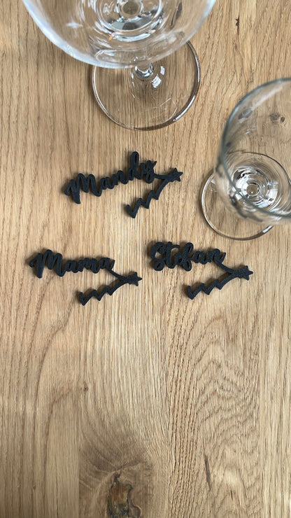 Platzkarte Weihnachten personalisiert, Namensschild Glas, Tischkarte Weihnachten, Namensschild zum Einhängen Glas, Tischdeko Weihnachten