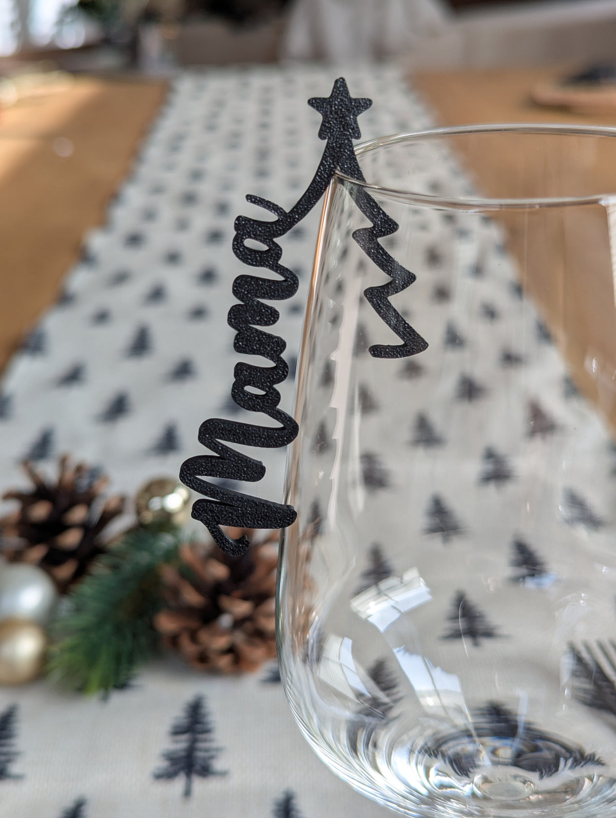 Platzkarte Weihnachten personalisiert, Namensschild Glas, Tischkarte Weihnachten, Namensschild zum Einhängen Glas, Tischdeko Weihnachten
