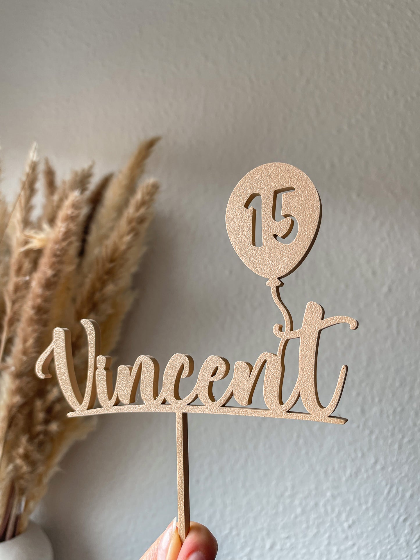 Cake Topper Geburtstag mit Name, Zahl und Ballon