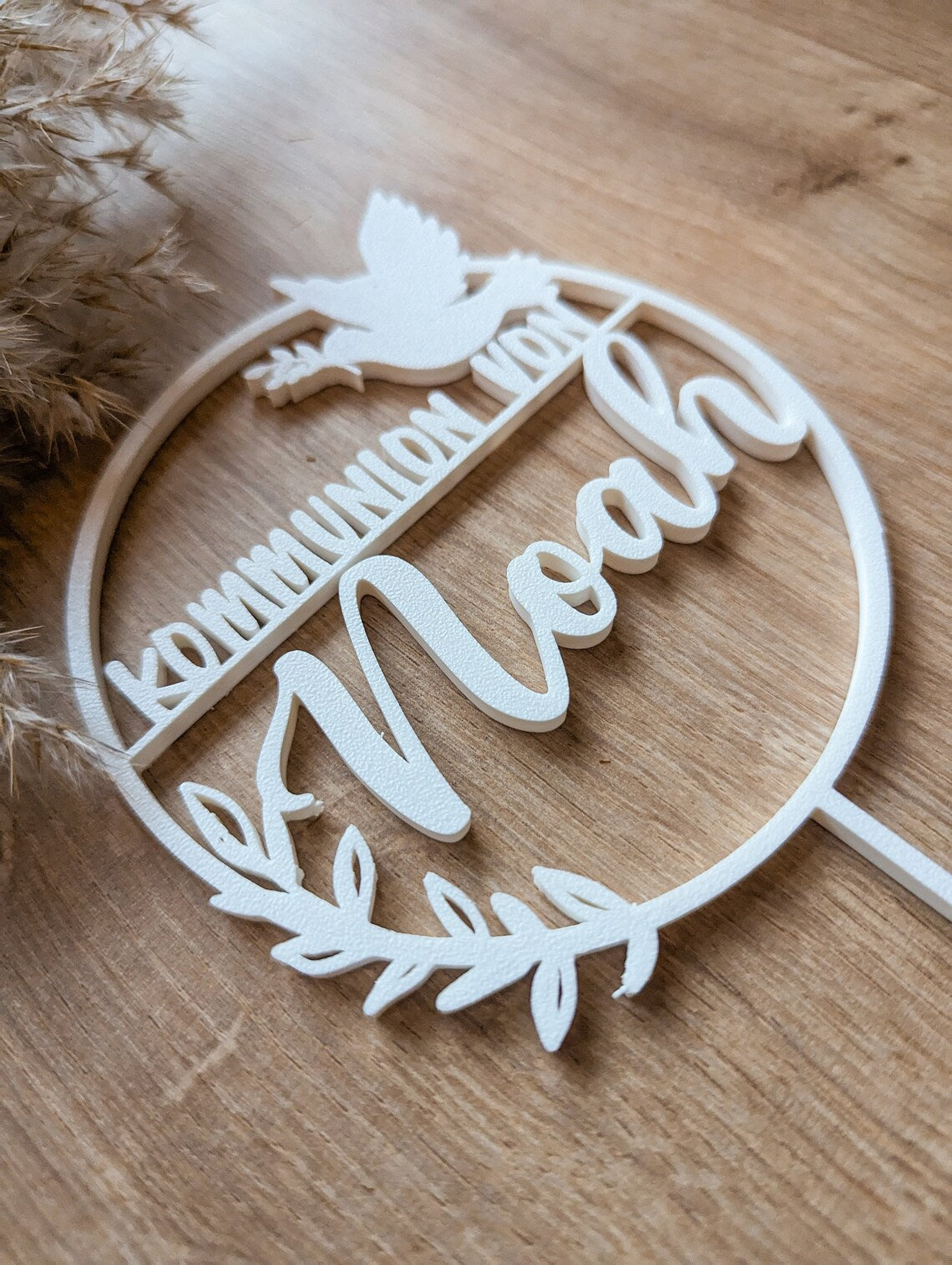 Cake Topper Kommunion – personalisierter Tortenstecker mit Name