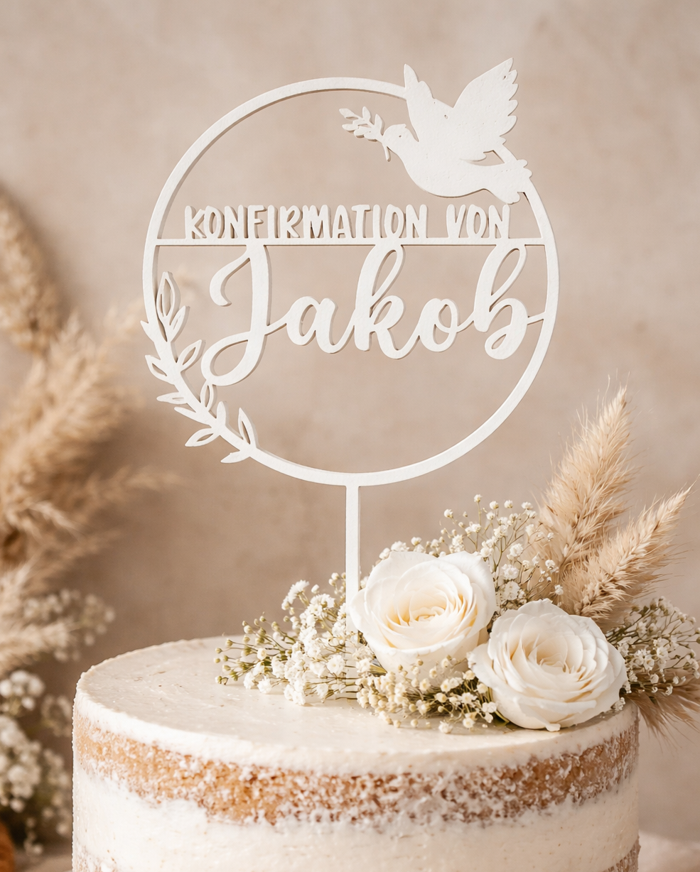 Cake Topper Konfirmation mit Name Jakob