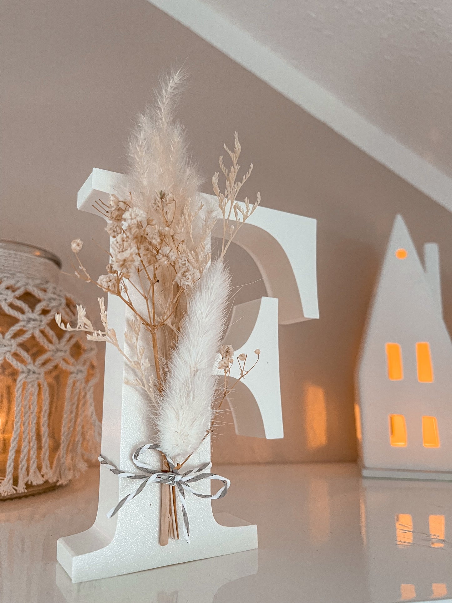 Dekobuchstabe 3D, Flowerletter mit Trockenblumen