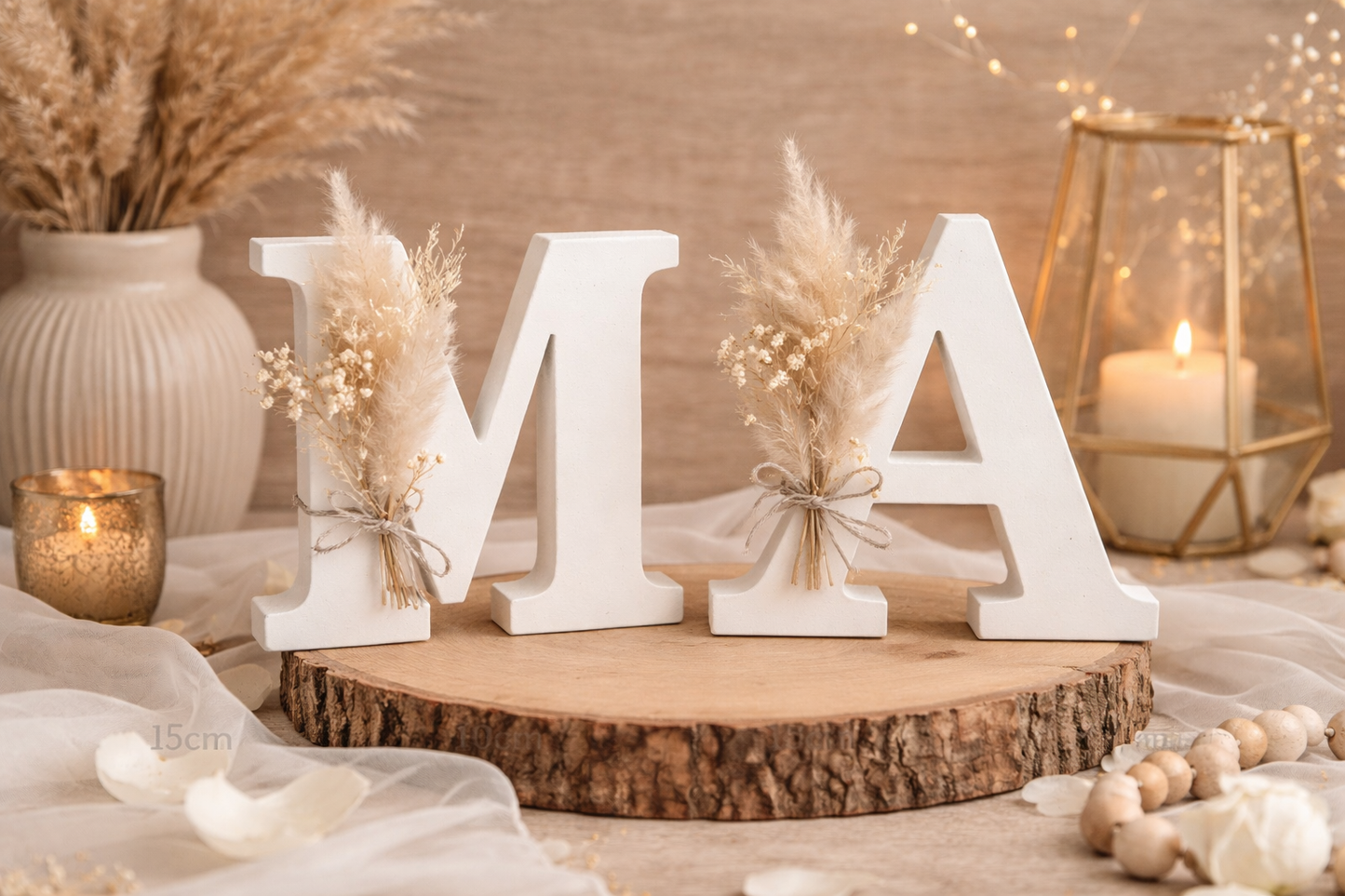 Dekobuchstabe 3D, Flowerletter mit Trockenblumen