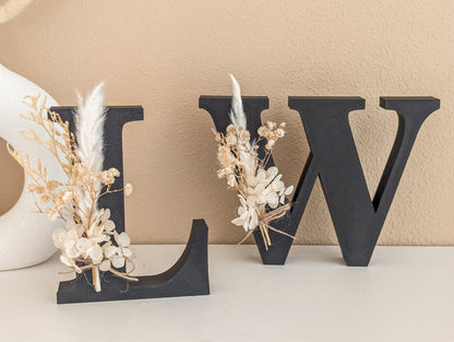 Dekobuchstabe 3D, Flowerletter mit Trockenblumen