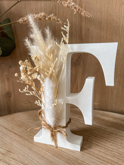 Dekobuchstabe 3D, Flowerletter mit Trockenblumen