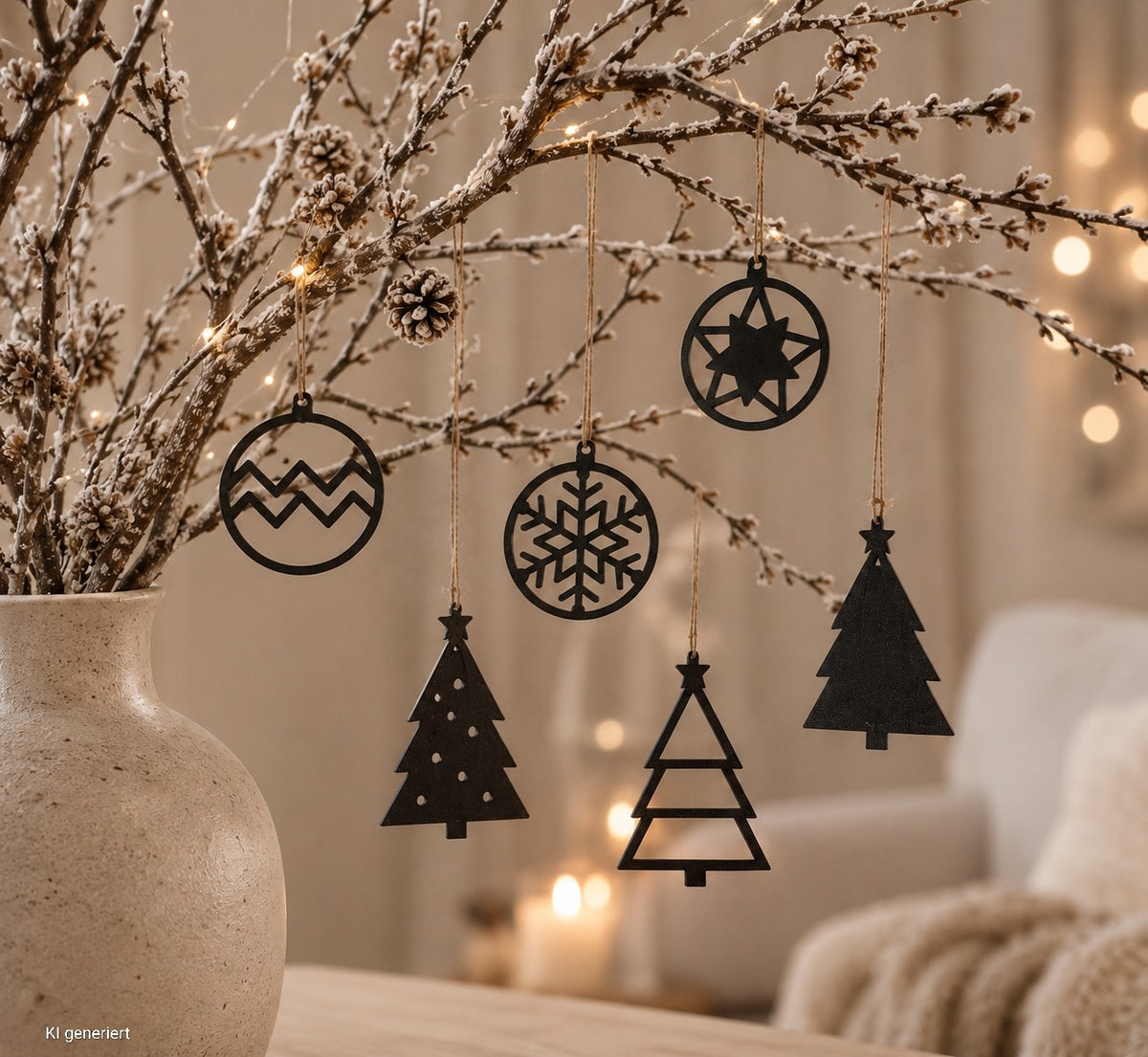 Weihnachtsbaum Anhänger, Christbaumschmuck 6er Set