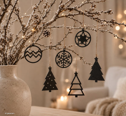 Weihnachtsbaum Anhänger, Christbaumschmuck 6er Set