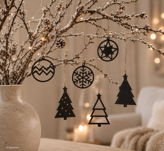 Weihnachtsbaum Anhänger, Christbaumschmuck 6er Set
