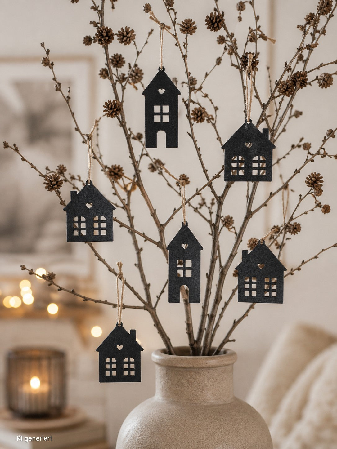 Weihnachtsbaumanhänger Häuser 6er Set