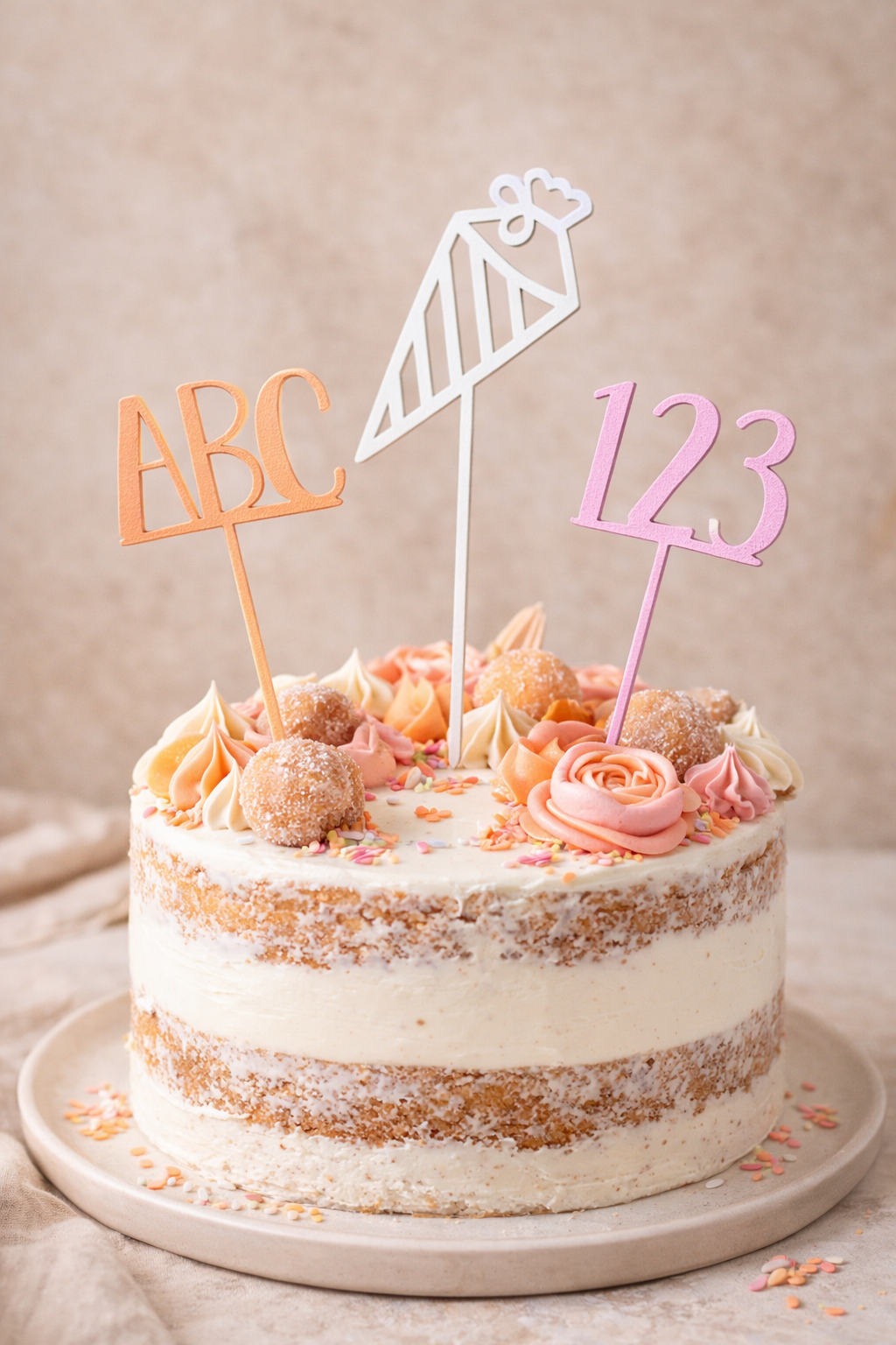 Cake Topper Set für die Einschulung personalisiert mit Name