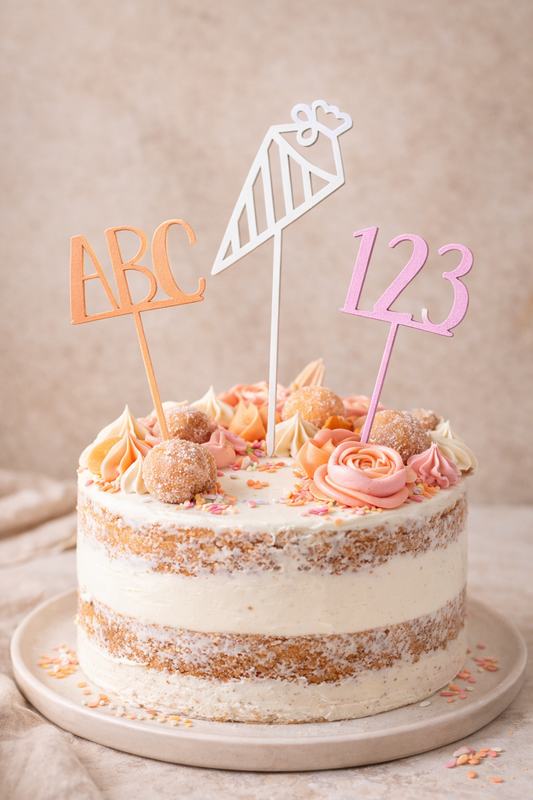 Cake Topper Set für die Einschulung personalisiert mit Name