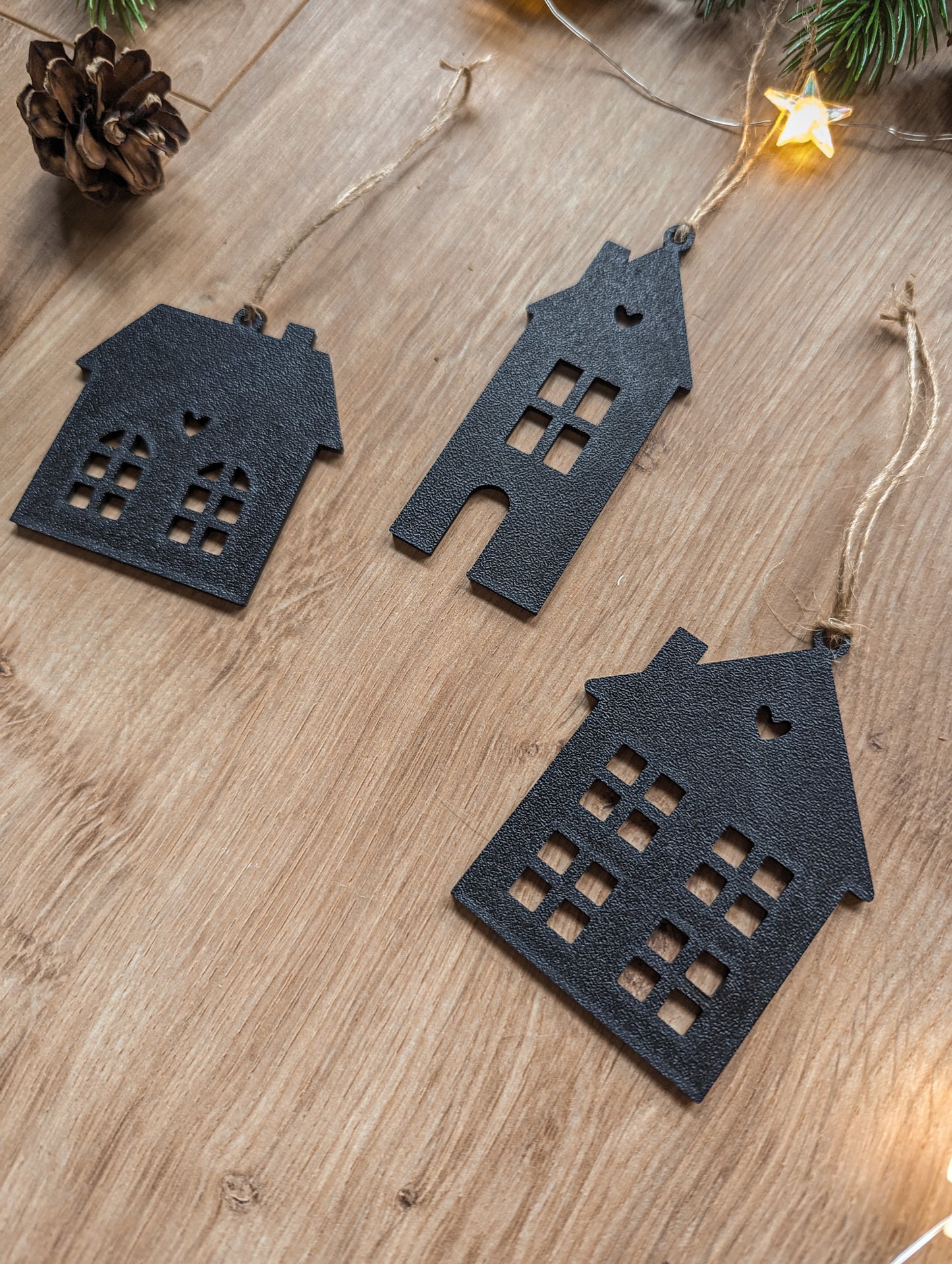 Weihnachtsbaumanhänger Häuser 6er Set