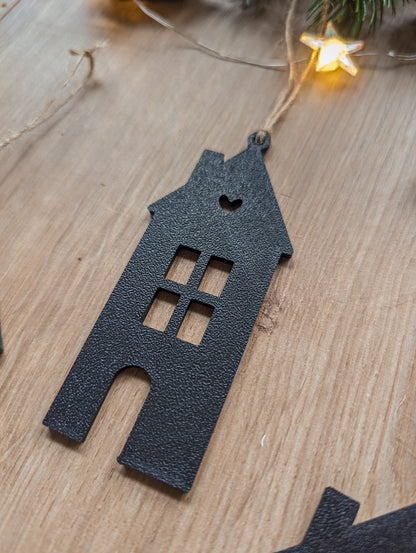 Weihnachtsbaumanhänger Häuser 6er Set