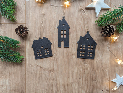 Weihnachtsbaumanhänger Häuser 6er Set