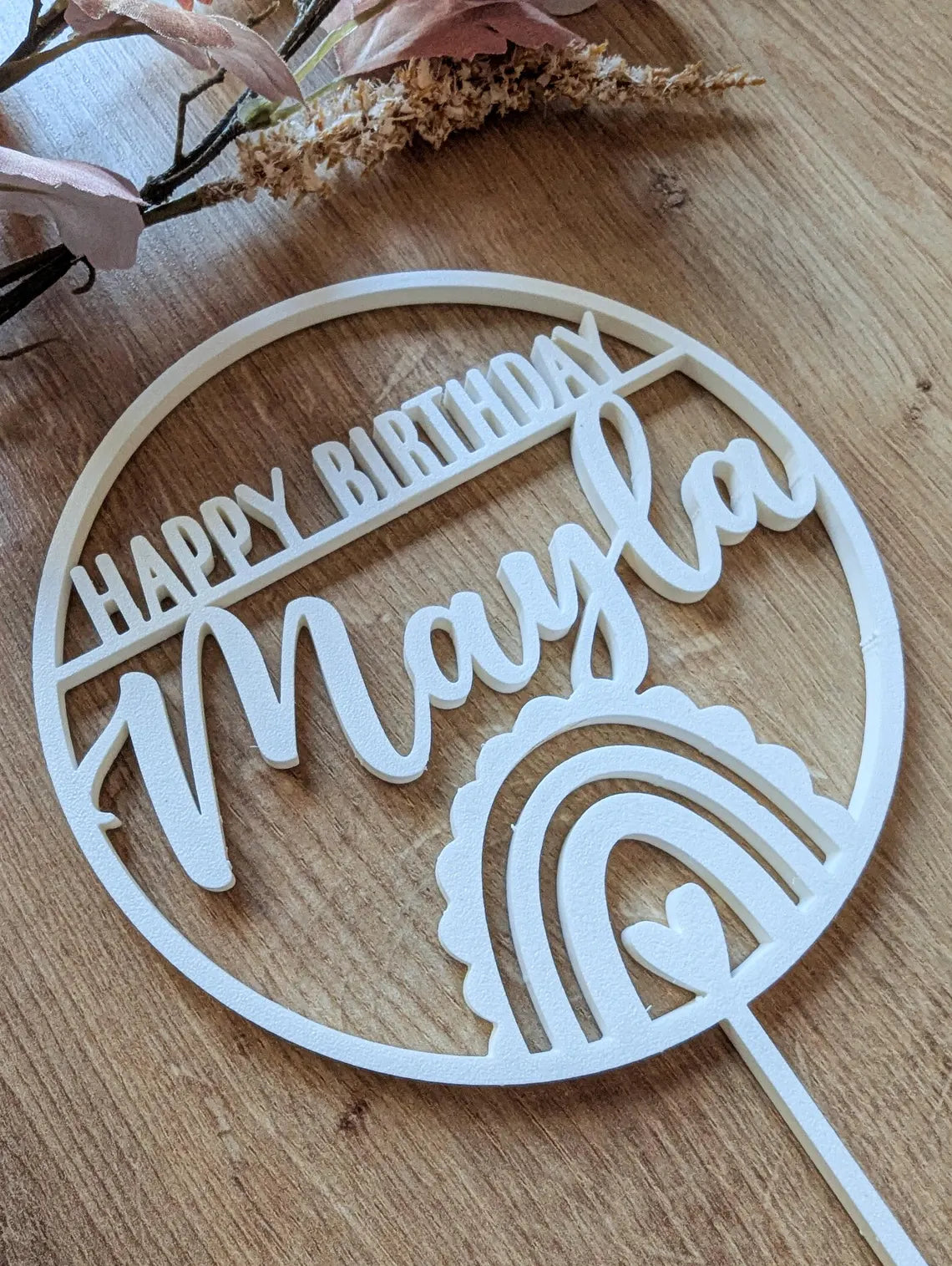 Cake Topper personalisiert mit Regenbogen für verschiedene Anlässe
