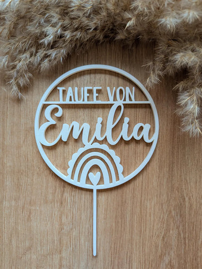 Cake Topper personalisiert mit Regenbogen für verschiedene Anlässe