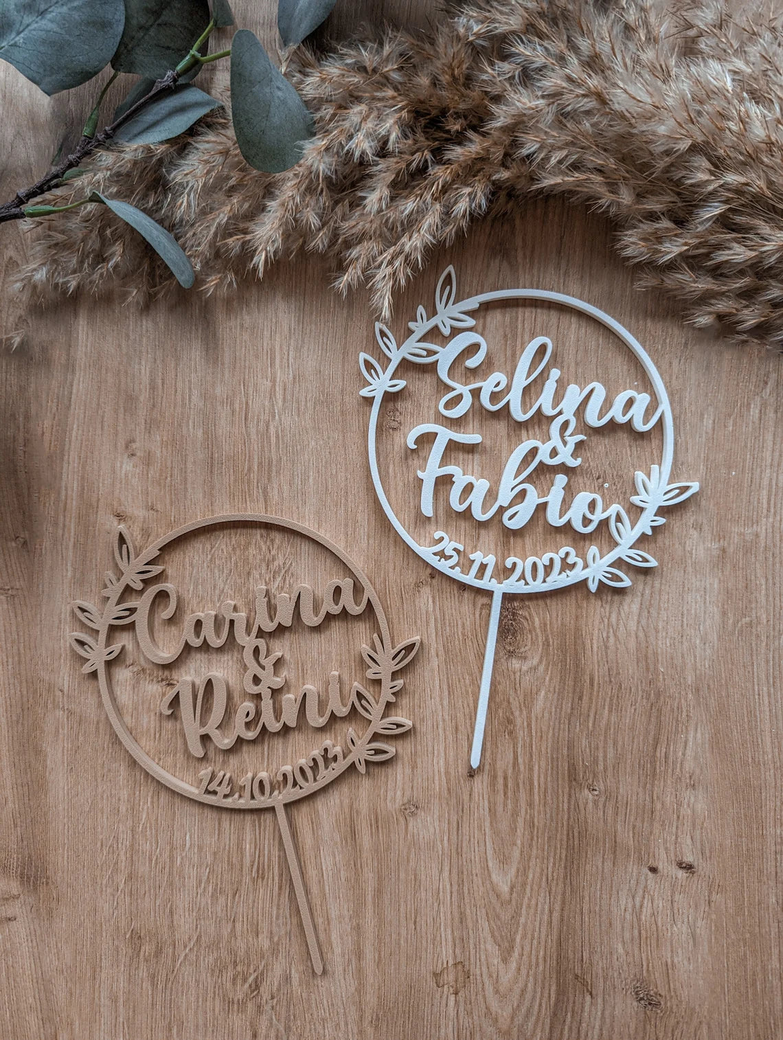 Cake Topper Hochzeit personalisiert mit Namen & Datum