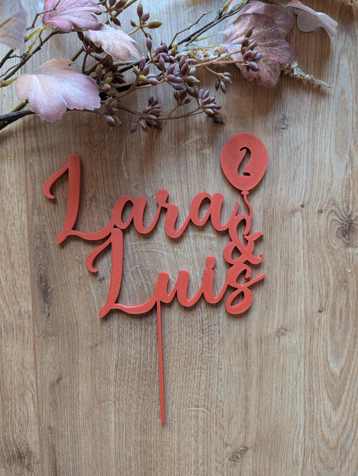 Cake Topper Zwillinge Geburtstag personalisiert mit 2 Namen & Zahl