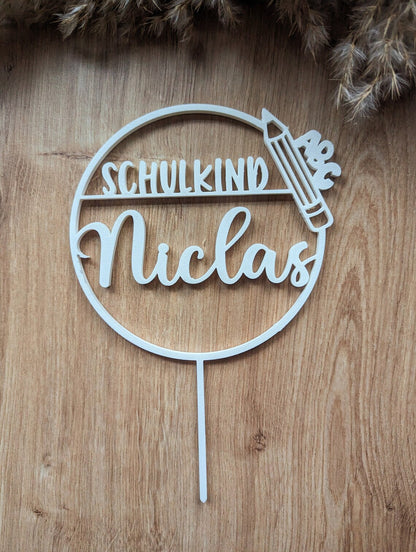Cake Topper Einschulung personalisiert mit Name