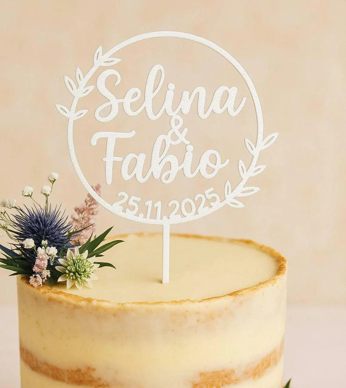 Cake Topper Hochzeit personalisiert mit Namen & Datum