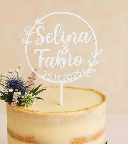Cake Topper Hochzeit personalisiert mit Namen & Datum
