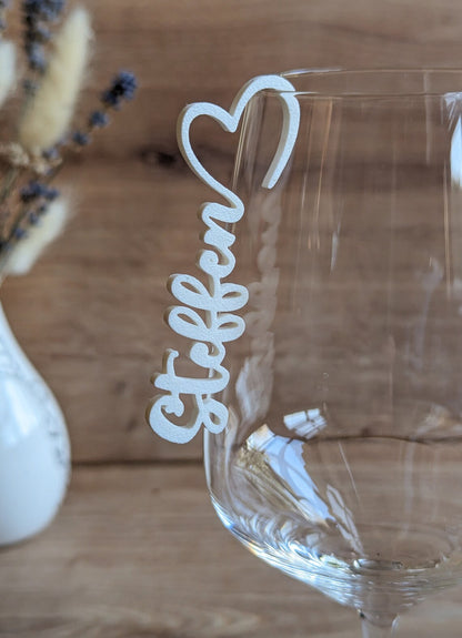 Platzkarten zum Einhängen, Tischkarten für Glas