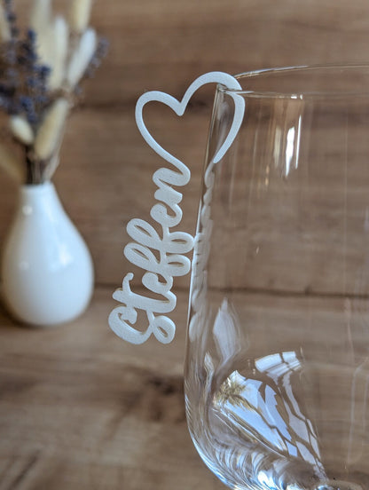 Platzkarten zum Einhängen, Tischkarten für Glas