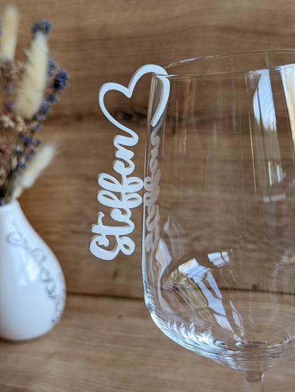 Platzkarten zum Einhängen, Tischkarten für Glas