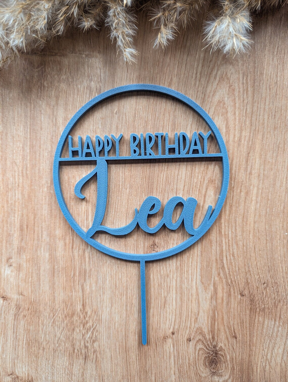 Cake Topper Happy Birthday personalisiert mit Name rund