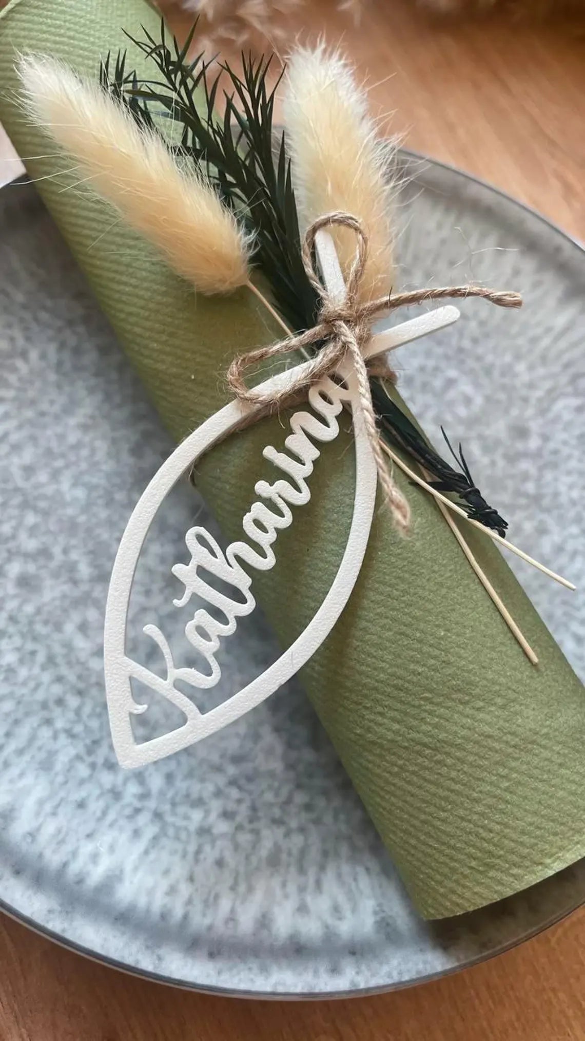 Platzkarten Fisch personalisiert für Kommunion, Taufe, Konfirmation