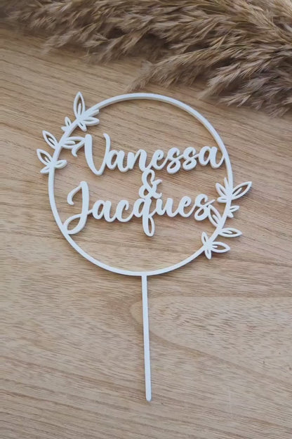 Cake Topper Hochzeit personalisiert mit Namen & Datum